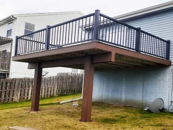 New deck with black railing