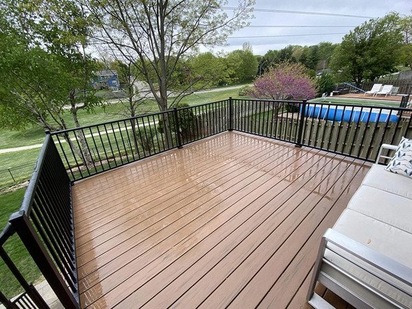 Newly built composite deck