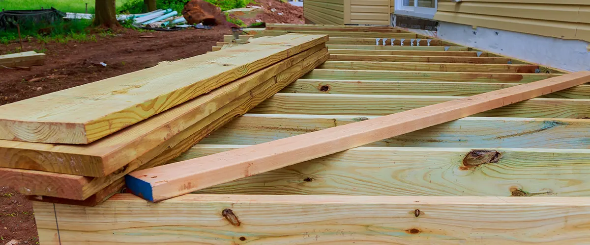 Attaching decking to a house with a ledger board