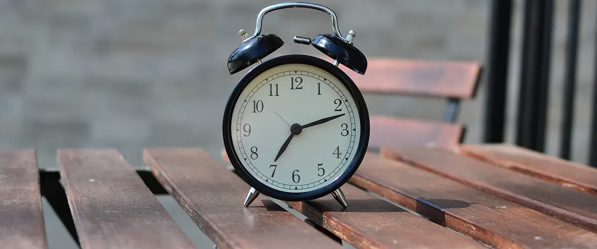 clock on wood boards