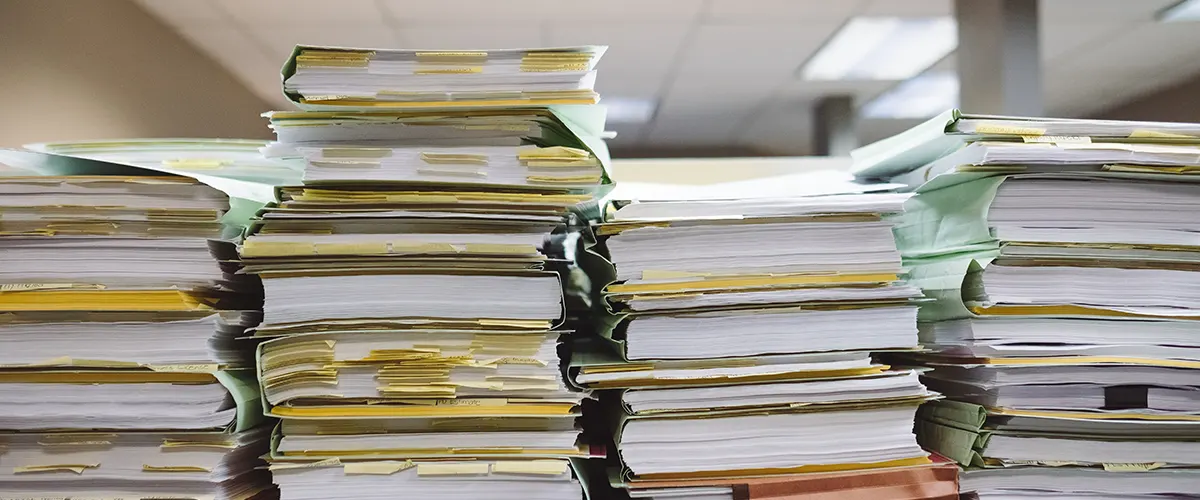 pile of paper and books