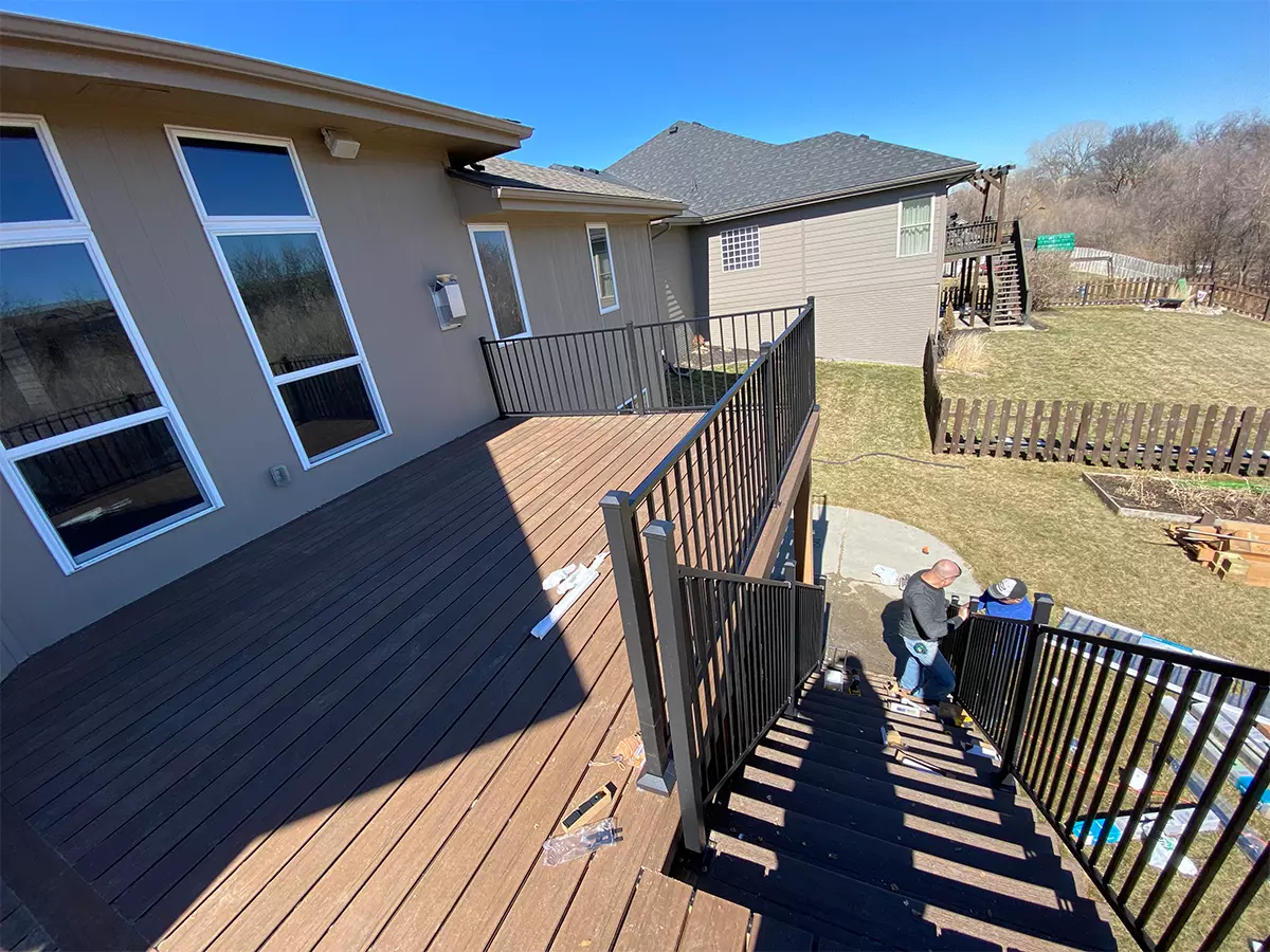 A deck repair in Papillion after the project completion