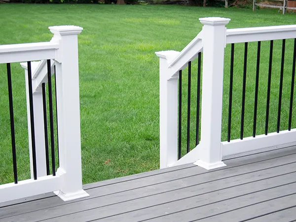 Composite railing with aluminum bars for a deck