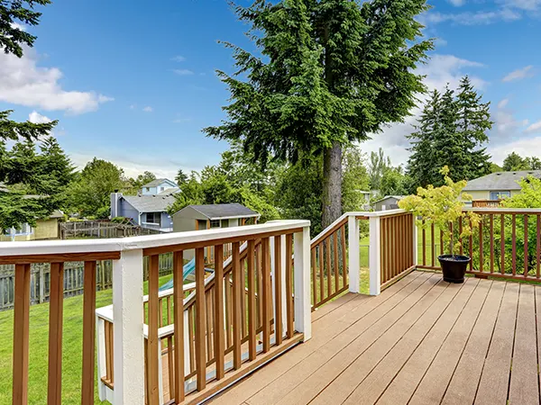 Wooden railing painted white