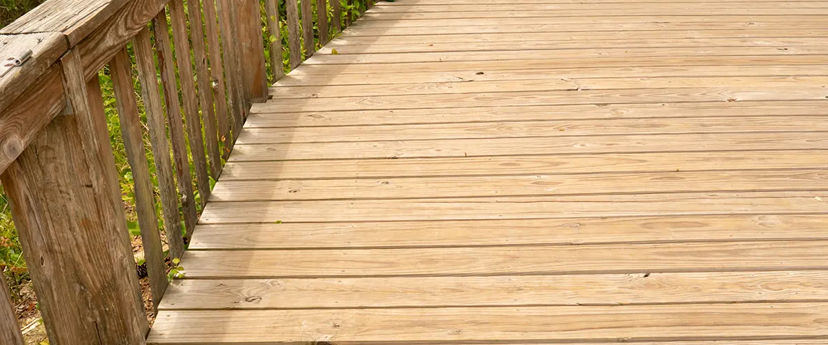 Pressure treated wood deck