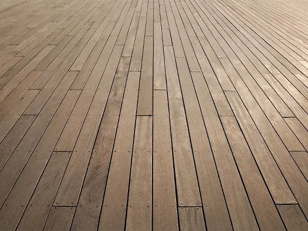 A beige composite decking