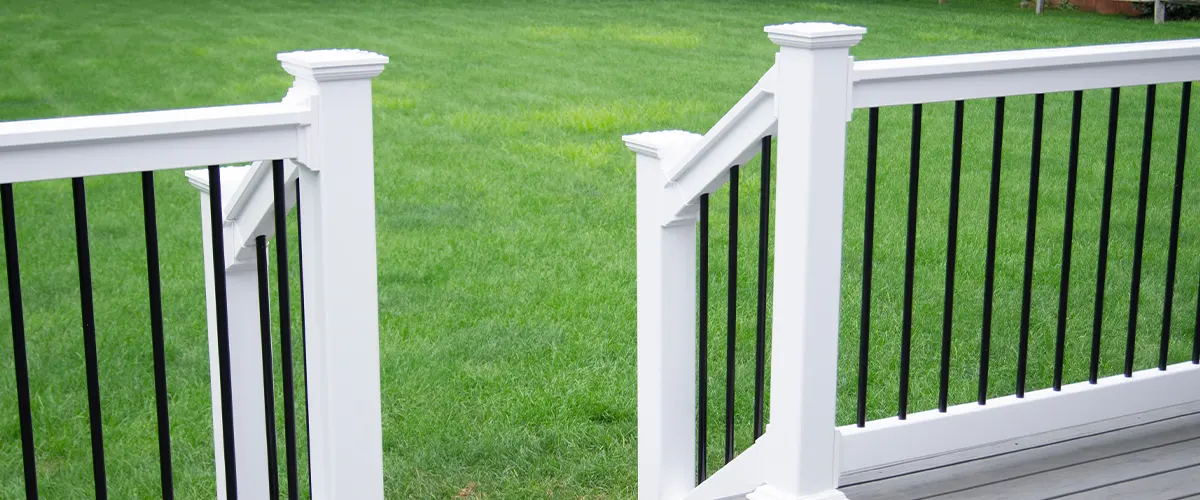 Deck building cost in Omaha with metal railing