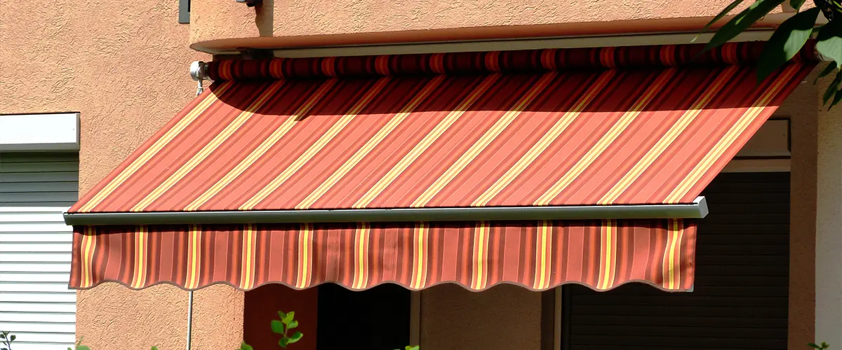 A red canvas on a beautiful awning