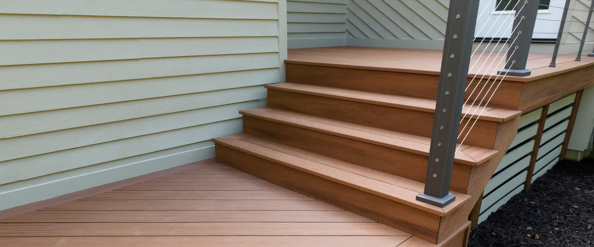 Metal deck posts on stairs