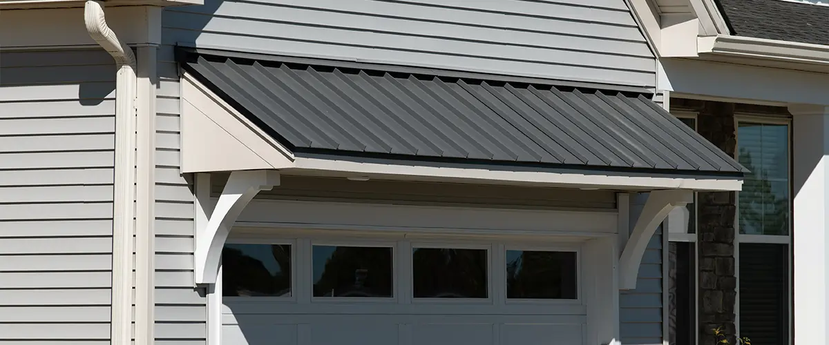 A different kind of awning made for a garage door