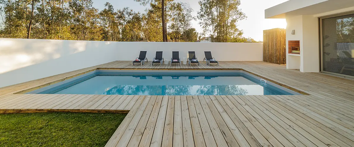 A deck around a pool