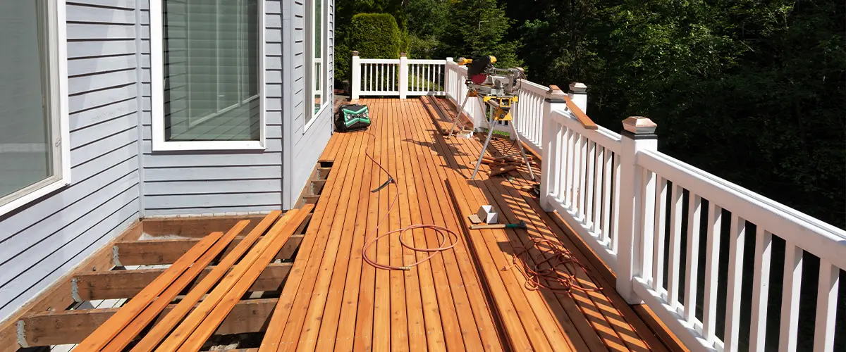 Cedar wood deck repair
