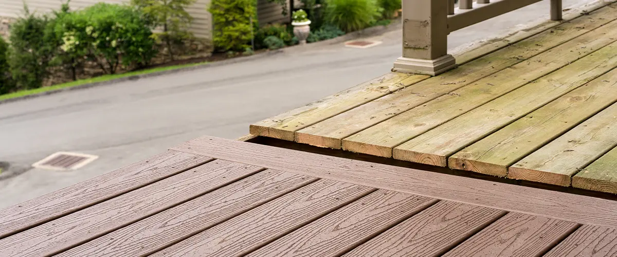 Composite decking with pressure treated deck