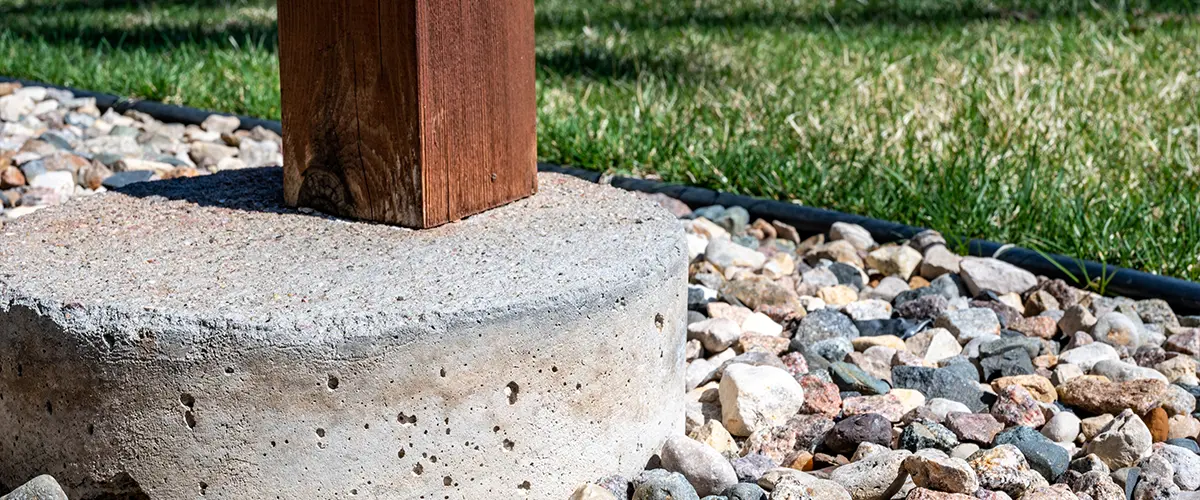 Deck footings in concrete