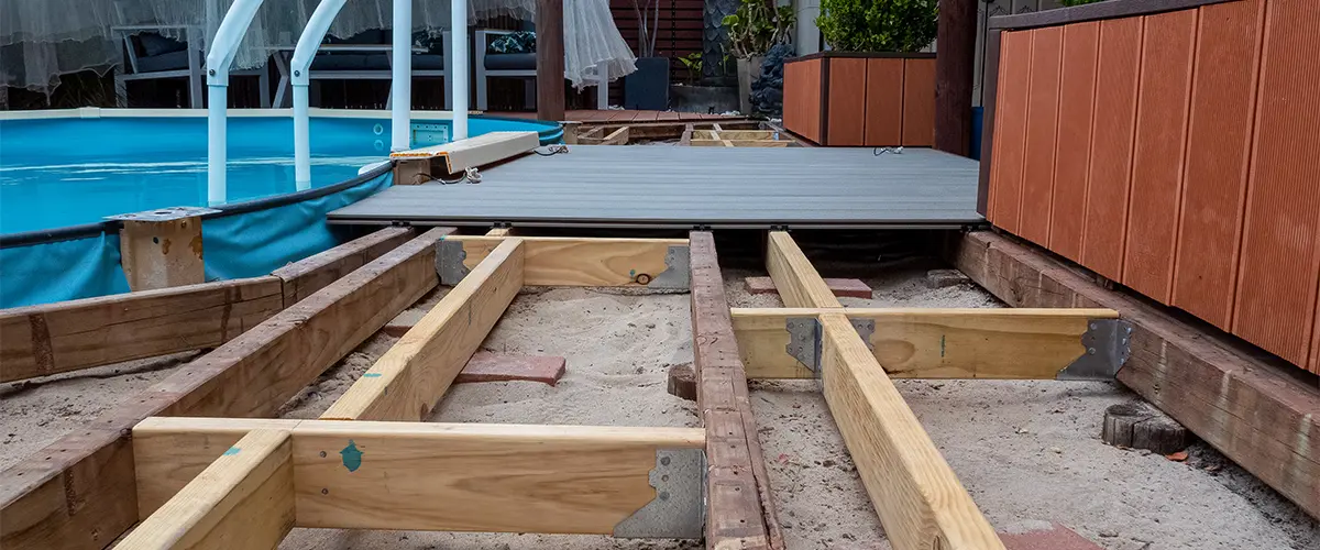 Replacing deck framing on a pool deck