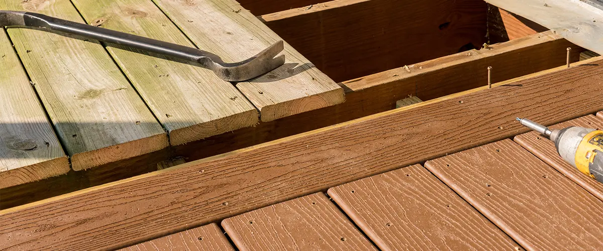 Resurfacing a wood deck with composite