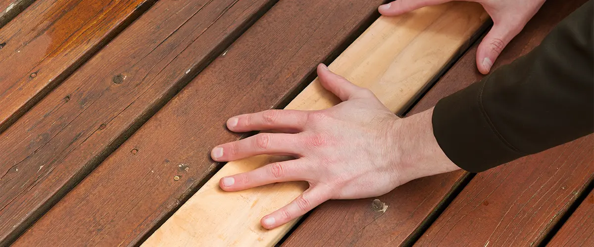 Wood decking board replacement