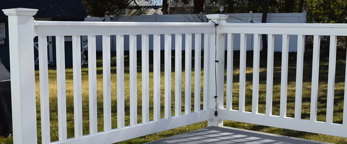 White railings made of composite