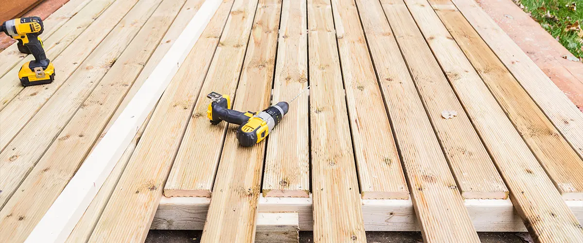 Pressure treated wood deck