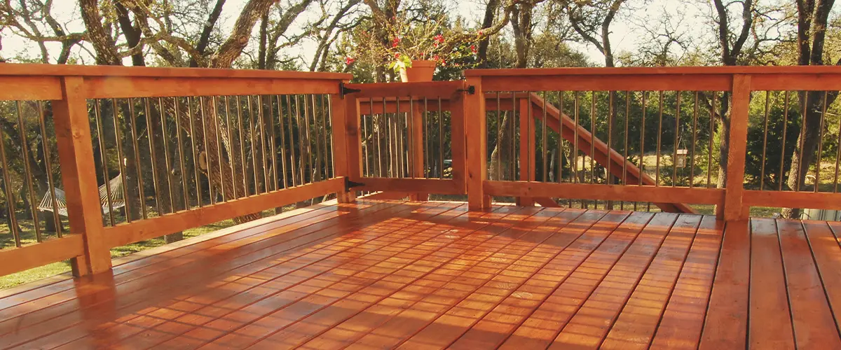 Wood deck rail