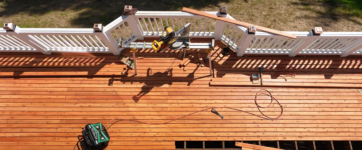Cedar deck installation