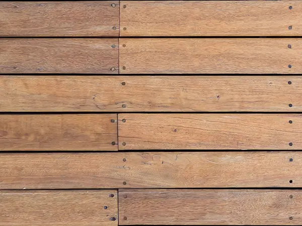 Wood decking surface