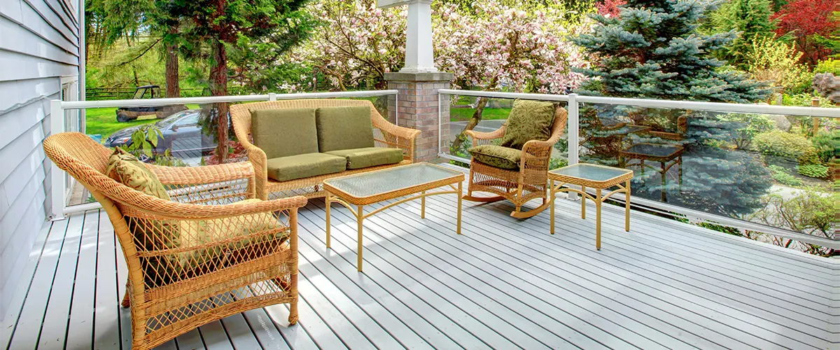 PVC decking with outdoor furniture