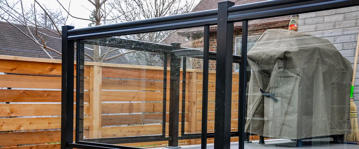 Glass and metal deck railing