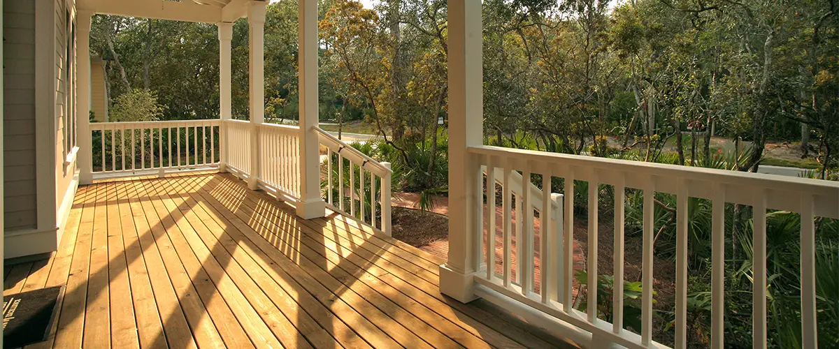 Hardwood decking in a backyard in Nebraska