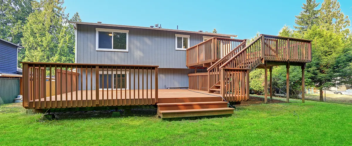 Large cedar deck on two levels