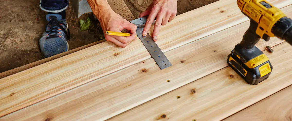 Cedar deck installation