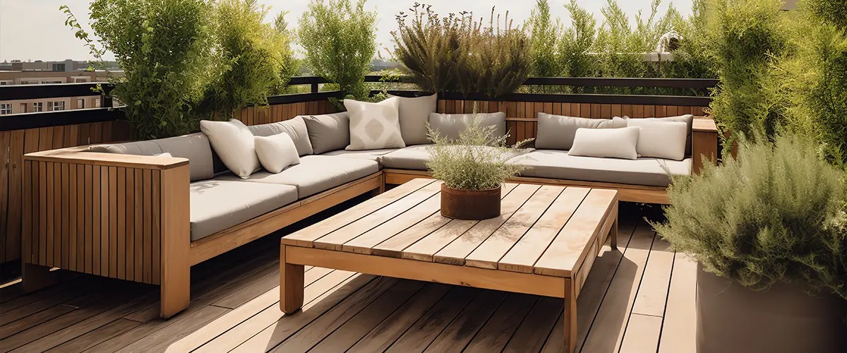 Outdoor deck furniture sealing