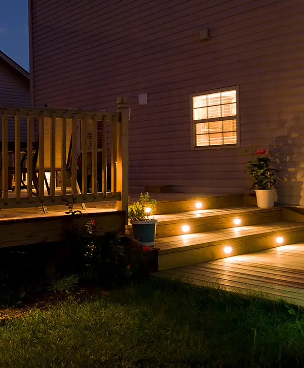 step lighting installed in an Omaha deck