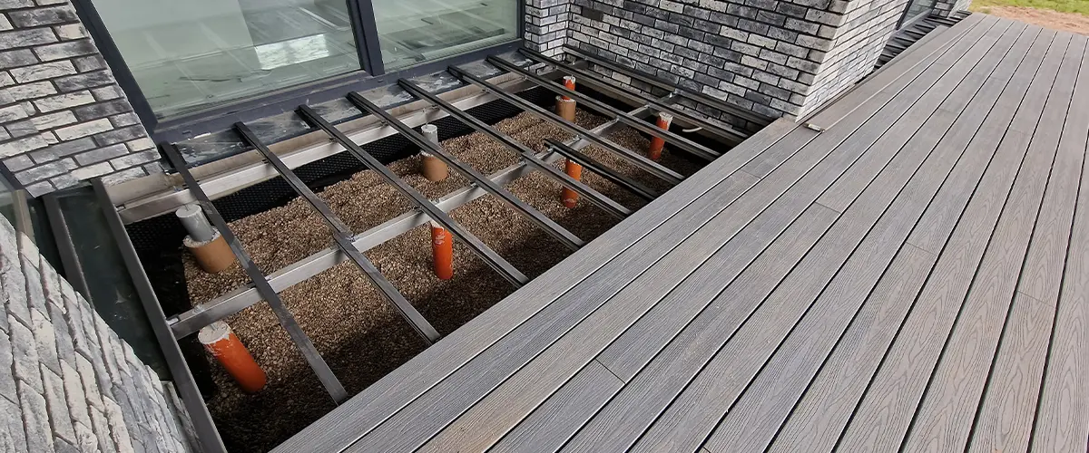 Composite deck installation on steel frame