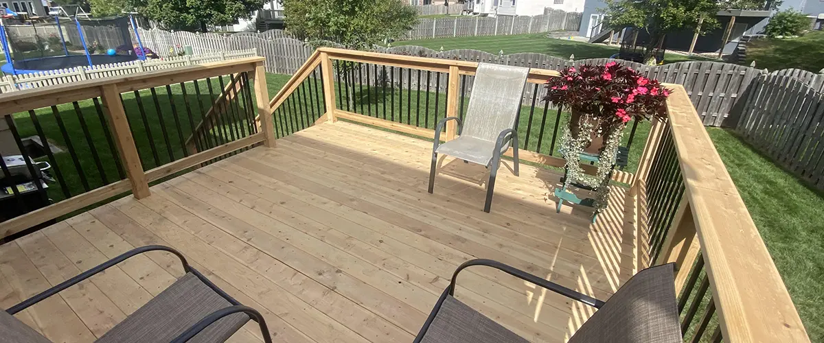 wooden deck with stairs