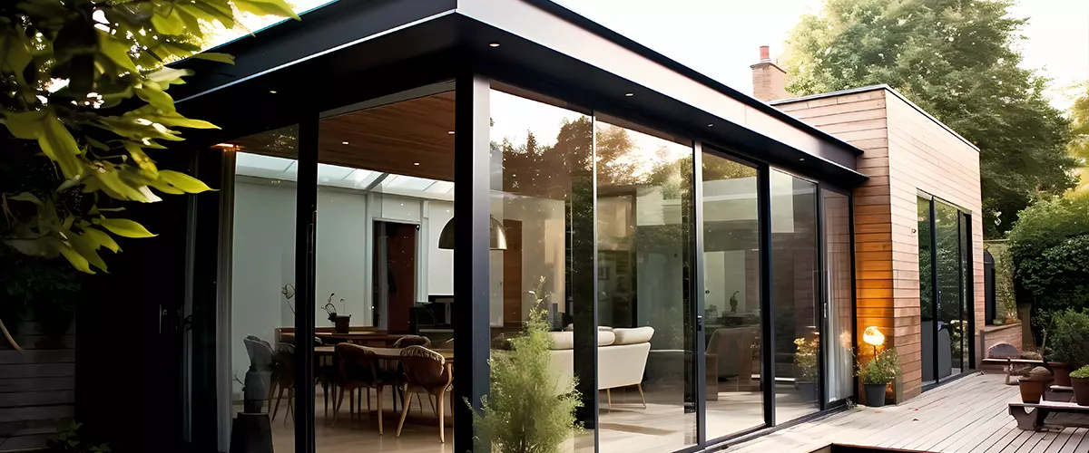 Modern Aluminium Veranda House Extension View