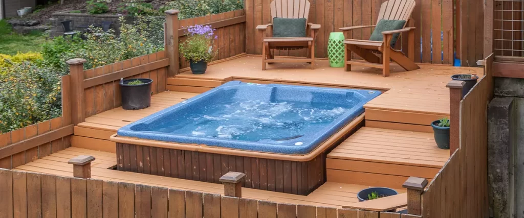 outdoor spa on deck