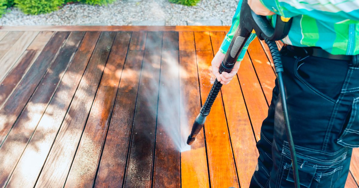 pressure washing deck