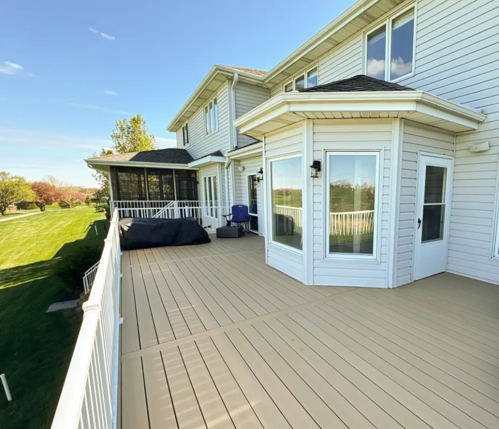 TimberTech deck built by Deck Bros in Omaha NE featuring a composite deck