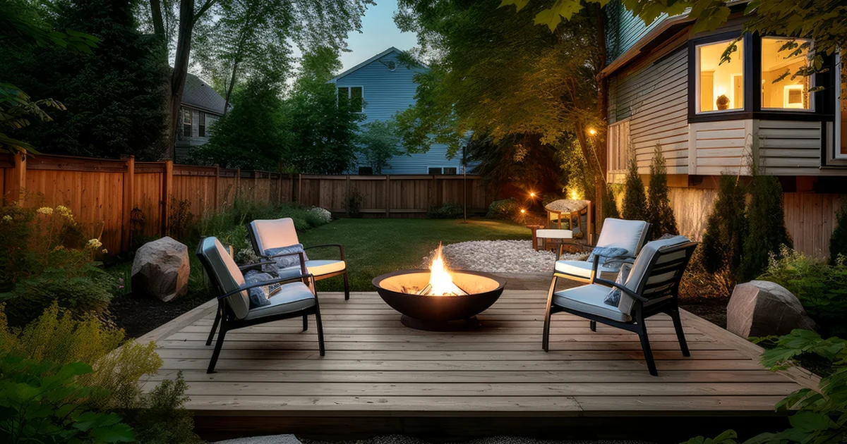 lincoln ne markdown modern backyard deck with fire pit professional landscaping and stylish seating