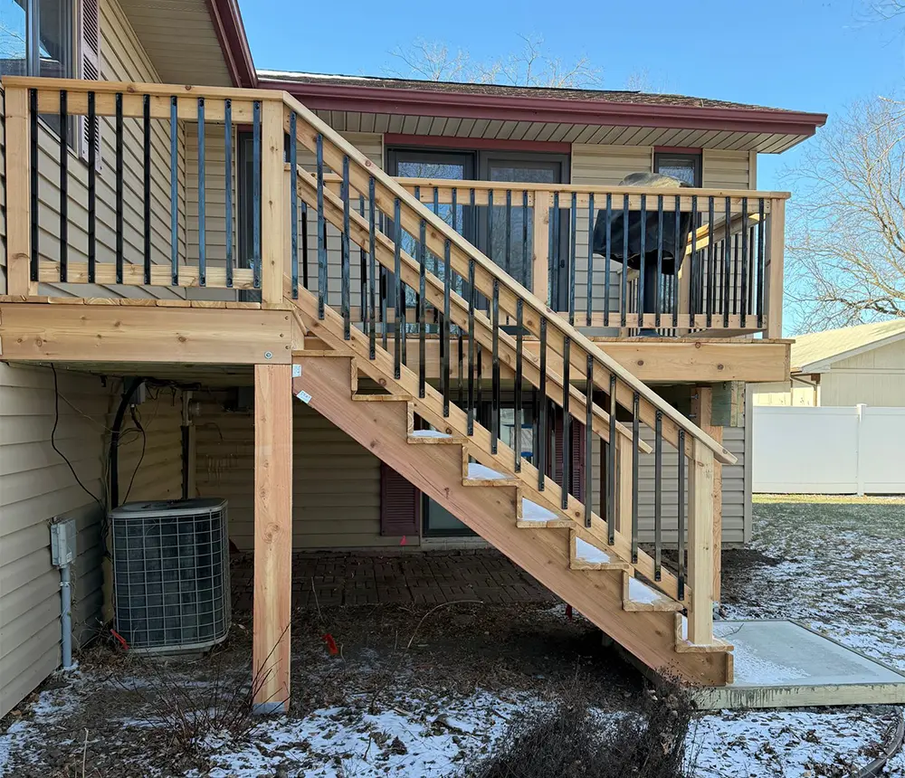 Elevated, 156 sq. ft Cedar Deck In Lincoln header
