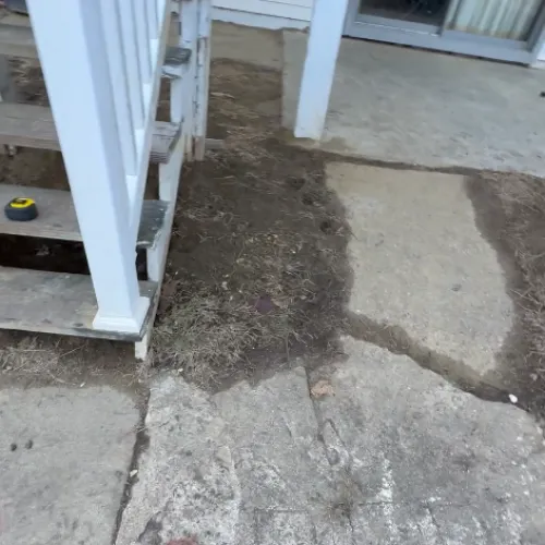 Elevated Cedar Deck Rebuild Sloped concrete issue