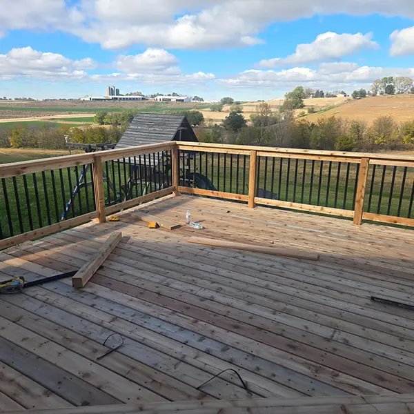 Huge Deck And Covered Porch In Omaha, NE railing