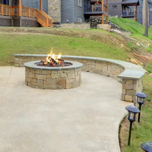 concrete patio deck design feature