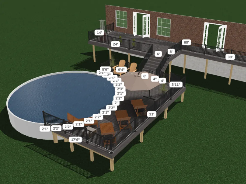 pool deck 3d rendering