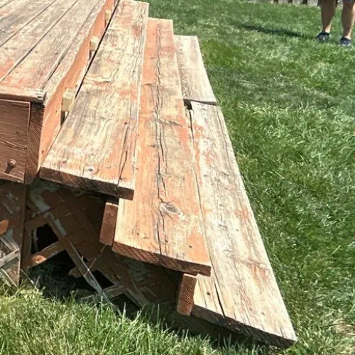 Cedar Wood Deck With Aluminum Pergola rotting stairs